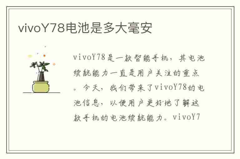 vivoY78电池是多大毫安(vivoy79电池多少毫安)